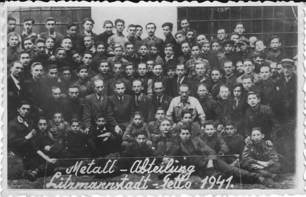Workers at the Łódź Ghetto metal workshop, 1941